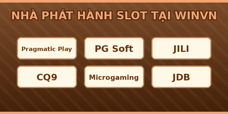 Nhà phát hành slot tại Winvn: Pragmatic Play, PG Soft, JILI, CQ9